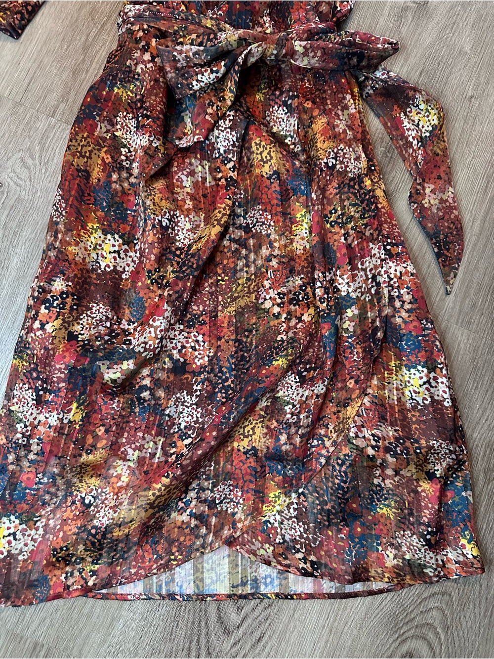 Adelyn Rae One-Shoulder Multi-Color Floral Rust Dress - Picture 4 of 5